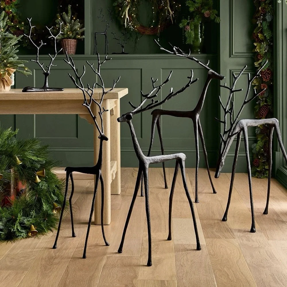 Set off 3 / Pottery Barn/ Bronze Sculpted Reindeer